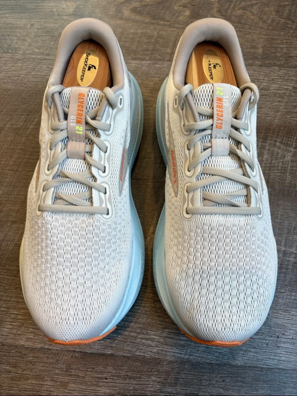 Brooks Glycerin 21 GTS Running Shoes Women’s 11 Beige/Light Gray Athletic